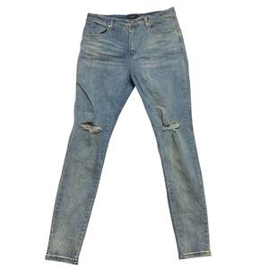 New Kollar 203 Rockstars Jeans Men's Destroyed Indigo Blue Skinny Jeans Sz 36